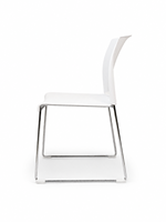 Chaise de conférence empilable moderne avec base en chrome pour écoles, dortoirs, salles d'étude, salles de classe, formations et réunions
