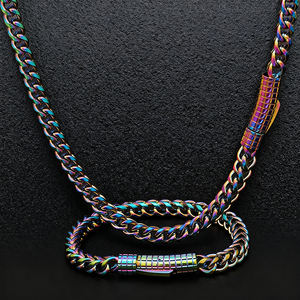 सोने की प्लेटेड स्टेनलेस स्टील चेन हार 6 मिमी हिप-हॉप क्यूबन स्टेनलेस स्टील हार - Product Image 4