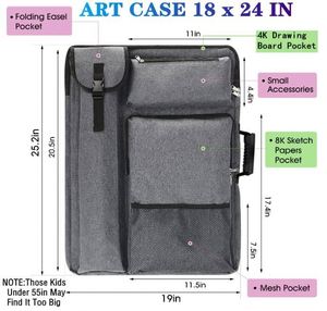 Portafolio de arte con mochila y bolsa de transporte para obras de arte, tamaño mediano, 18 x 24, muestra gratuita. - Product Image 4