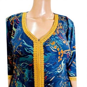 Écharpe en dentelle dorée respirante grande taille accessoires de vêtements musulmans traditionnels abaya imprimée en rayonne pour le Moyen-Orient africain rapide - Product Image 1