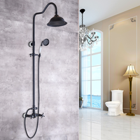 Ensemble de robinets de douche rétro en laiton doré royal, mitigeur de douche classique vintage avec pomme de douche téléphonique Shattaf