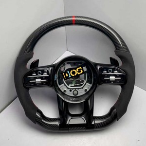 Volant en fibre de carbone personnalisé avec LED pour Mercedes-Benz 2015-2021 W205 C300 E260 E300 S400 G350 GLA <span class=keywords><strong>43</strong></span> GT <span class=keywords><strong>AMG</strong></span> GLB <span class=keywords><strong>GLC</strong></span> SL - Product Image 3