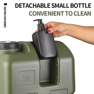 Cubo de Agua Portátil de 20L de Material PE con Botella Pequeña y Grifo, Adecuado para Campamentos al Aire Libre y Viajes en Auto, 5.3 galones - Product Image 6