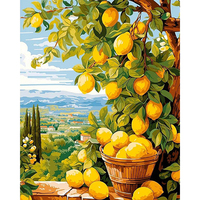 Peinture par numéros personnalisée : Citronnier sur la colline – Kit de peinture artistique par numéros pour la décoration de bureau