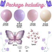 Kit de guirlande d'arche de ballons papillon violet, ballon de sable blanc pour la décoration de fête sur le thème des papillons, fête prénatale, fête de bébé, fête de fiesta