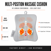 Masseur corporel sans fil à fonctionnement silencieux, 2000 mAh, thérapie thermique 45 ° Coussin chauffant pour massage du cou, du dos et de l'abdomen