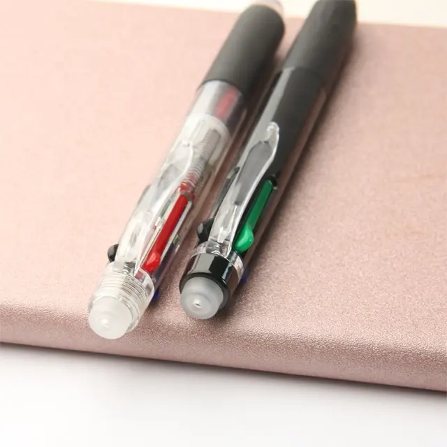 Wholesale Plastic Logo Custom Pen Best Quality 4 in 1 Multi Color Erasable Pen