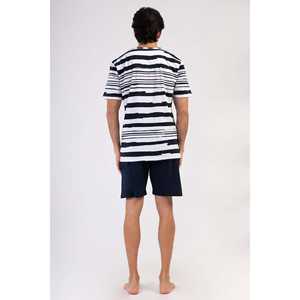 Ensemble short et t-shirt respirant pour homme, col en V, manches courtes, avec poches et motif imprimé - Product Image 2