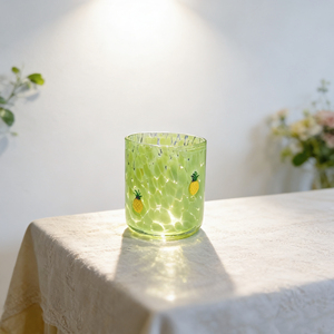Vente en gros à prix abordable : Verre soufflé à la main avec motifs 3D de confettis et motifs ananas, cerise, citrouille, citron - Product Image 5