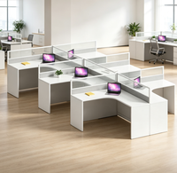 Bureau d'angle modulaire en L extensible et moderne pour personnel de bureau, poste de travail en cellule avec design écologique pour une utilisation flexible au bureau