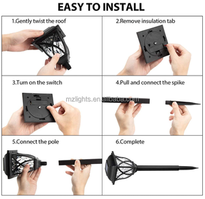 Ngoài trời nhựa ấm trắng cảnh quan Đèn <span class=keywords><strong>LED</strong></span> năng lượng mặt trời vườn ánh sáng cổ phần cỏ đèn cho lối đi lối đi Patio bãi cỏ sân sau - Product Image 5