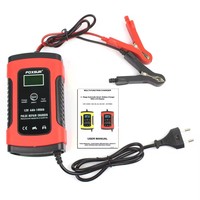 Chargeur de batterie intelligent FOXSUR 12V 5A pour moto et voiture, avec fonction de réparation par impulsions et écran LCD