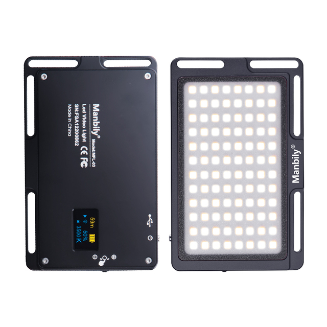 Manbily MFL-03 LED Lighting Panel Bi-Color 3000K-6500K Dimmable Portable Camera Video LED Light Photography Led Led Video Light