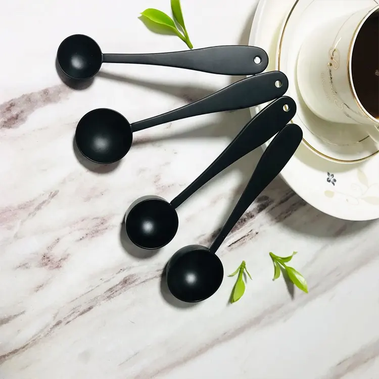 Custom Black Tea Spoon Food Grade 304 Stainless Steel Coffee Spoon Matcha Scoop Measuring Spoon For Loose Leaf Tea