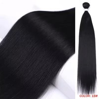 Extensions de cheveux synthétiques lisses et soyeux, effet naturel, noir, super doux et soyeux