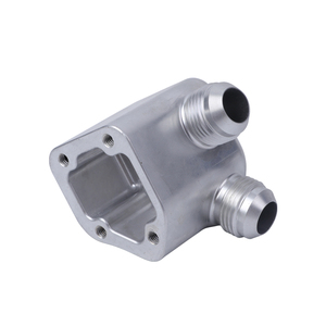 Collecteur de distribution de liquide de refroidissement/huile/carburant en aluminium 6061 et acier inoxydable AN6/AN8/AN10 à 3 ports, usiné CNC - Product Image 3