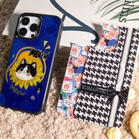 Coque de téléphone à panneau arrière magnétique remplaçable pour Iphone17/17pro/17promax/17air avec le chat MEOW coloré doré