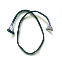 Kabel LVDS 20-40 Pin untuk Panel Layar LED LCD 14''-55'' Penggunaan Elektronik Bahan Tembaga+XLPE+PVC Panjang Dapat Disesuaikan