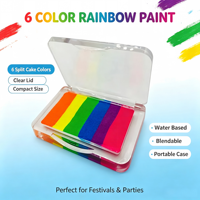 Palette de peinture corporelle et faciale pour enfants, silicone, UV, à base d'eau, multicolore, non toxique, lavable, avec logo personnalisé, marque privée, effet lumineux UV