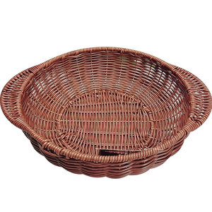 Rattan <b>Basket</b> Bowl With Handles Fruit And Vegetable <b>Storage</b> Container - Product Image 4