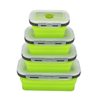 Boîte à lunch nordique pliable en silicone, réutilisable, compatible micro-ondes, pour la conservation des aliments et le gain de place