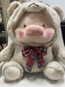 Cute <b>Soft</b> Bear Hood Pig Plush <b>Toy</b> <b>Stuffed</b> Animal Home Decoration Birthday Gift for Kids - Product Image 2