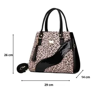 Bolso de Mano para Mujer Fana Marian, Diseño de Leopardo, Cuero PU, Forma Cuadrada, Bolso Casual de Playa con Marco Resistente y Cierre de Solapa - Product Image 3