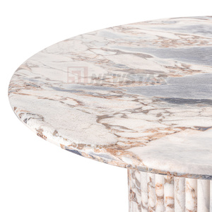 <span class=keywords><strong>Table</strong></span> à manger en marbre <span class=keywords><strong>de</strong></span> luxe, meuble <span class=keywords><strong>de</strong></span> maison, pieds côtelés en marbre <span class=keywords><strong>gris</strong></span> poli, pierre naturelle, <span class=keywords><strong>table</strong></span> à manger italienne, tendance 2023 - Product Image 4