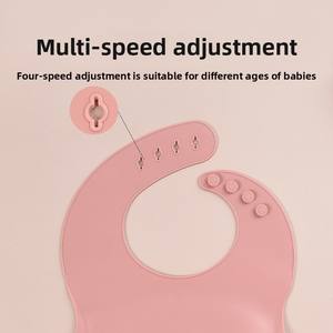 Bavoir d'alimentation pour bébé en silicone ultra doux et imperméable, <span class=keywords><strong>poche</strong></span> ouverte 3D, facile à nettoyer sans lavage, taille ajustable grande taille pour les tout-petits - Product Image 1
