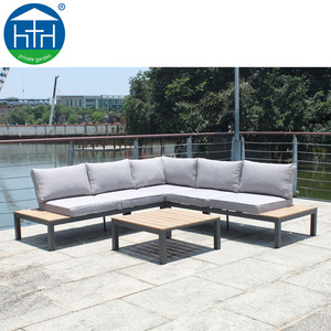 Ghế <span class=keywords><strong>sofa</strong></span> chữ L bằng kim loại Foshan Darwin, có bàn phụ, kiểu hiện đại, tùy chỉnh, giá rẻ, dùng ngoài trời, ban công. - Product Image 2
