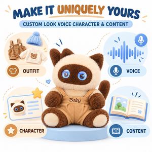 Chat en peluche interactif IA multilingue, compagnon émotionnel à dialogue intelligent pour les fournisseurs de boutiques de Noël - Product Image 4