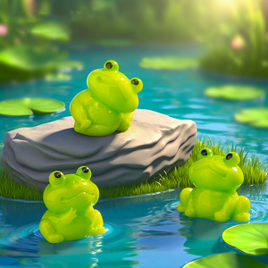 Figurines de grenouilles miniatures en résine mignonnes, décorations pour tableau de bord de voiture, cadeaux surprise en boîte mystère, cadeaux de Noël, ornements d'aquarium - Product Image 3