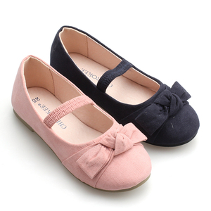 Toddler girls fodera in PU a due strati con fiocco in microfibra fodera elastica su scarpe da balletto piatte causali di base - Product Image 1
