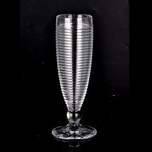 Crystal Coast Elegant Modern Design Clear Ribbed Glass Drinkware Stem <b>Cup</b> <b>Reusable</b> Dessert Tumbler Dishwasher Safe Not Microwave - Product Image 5