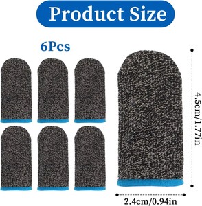 Mobile Phone <strong>Silver</strong> Fiber Gaming Sweat-Proof Finger Cover PUBG Mobile Game Finger Flash Sleeves for PUBG Gaming <strong>Gloves</strong> - Product Image 2