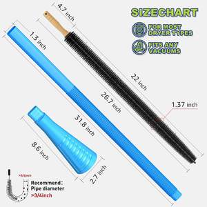 2 pezzi stdressing sfiato Kit lungo flessibile spazzola sottovuoto essiccatore pelucchi - Product Image 2