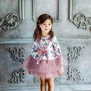 Vestido de Tutú con Flores Otoñales para Niñas, Estilo Chino - Product Image 5