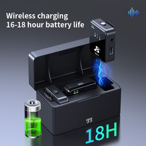 BT5.0 DPS Reducción de ruido 2,4G Transmisor dual Trabajo 18H Batería Solapa Micrófono de estudio inalámbrico Micrófono Lavalier para enseñanza - Product Image 4