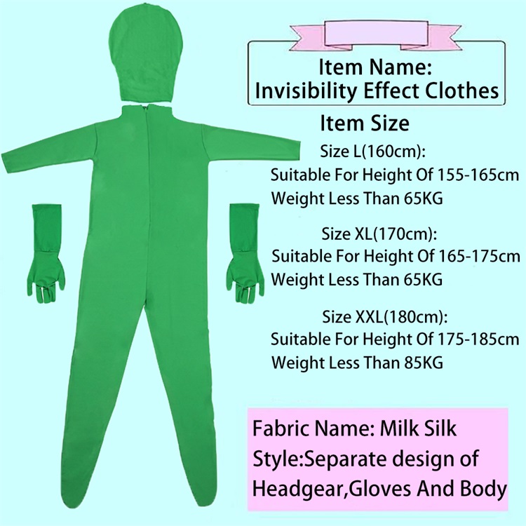 Groen Scherm Bodysuit Chromakey Bodysuit Full Body Split Ontwerp voor Groen Scherm Bodysuit Chromakey Bodysuit Full Body Split Ontwerp voor