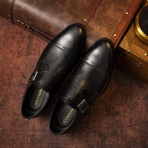 2026 High-Quality Casual Leather Shoes for Men - Pointed <b>Toe</b> Business Formal Shoes with Low Heel - Fashionable Trend - Product Image 3