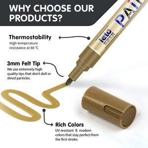 Le <span class=keywords><strong>stylo</strong></span> de peinture populaire de <span class=keywords><strong>8</strong></span> <span class=keywords><strong>couleurs</strong></span> en option ne laisse pas tomber la peinture marqueur de pneu bricolage étanche - Product Image 4