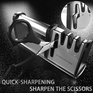 Afilador <span class=keywords><strong>de</strong></span> Cuchillos <span class=keywords><strong>de</strong></span> Cocina 4 en 1, <span class=keywords><strong>Piedra</strong></span> Afiladora Multiherramienta Nueva - Product Image 6