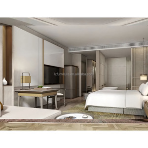 Ensembles de meubles de chambre d'hôtel 3 étoiles abordables – Cadre de lit et matelas rembourrés en bois pour projets hôteliers en chaîne - Product Image 6