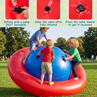 Dôme gonflable géant de 88 pouces, balançoire gonflable géante, planète gonflable à bascule, 6 poignées, matériau PVC rouge, utilisation intérieure/extérieure, 3 personnes