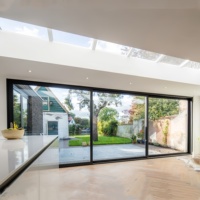 Porte coulissante moderne personnalisée, résistante aux impacts, aux intempéries, au bruit et à la chaleur, pour villa, maison, salon, double vitrage isolant trempé