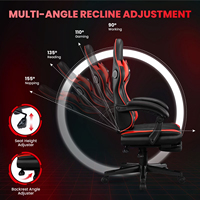 Chaise de jeu ergonomique personnalisée, robuste, avec massage par vibration, inclinable, pivotante, chaise de jeu pour ordinateur avec repose-pieds