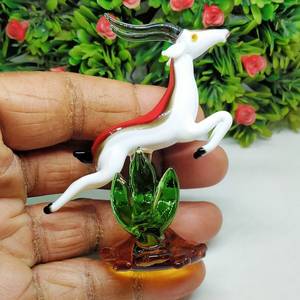 Artistic Hand Blown Glass <b>Deer</b> Statue Hand-<b>Painted</b> Animal Figurine Home Decoration Craft Decorative Piece - Product Image 5