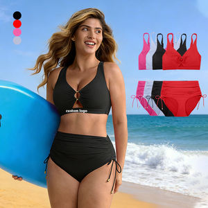 Traje de Baño de Dos Piezas con Control de Abdomen Ajustable y Logotipo Personalizado, Superventas <span class=keywords><strong>en</strong></span> <span class=keywords><strong>Tiktok</strong></span>, Traje de Baño de Talla Grande para Fitness, Ropa de Playa - Product Image 1