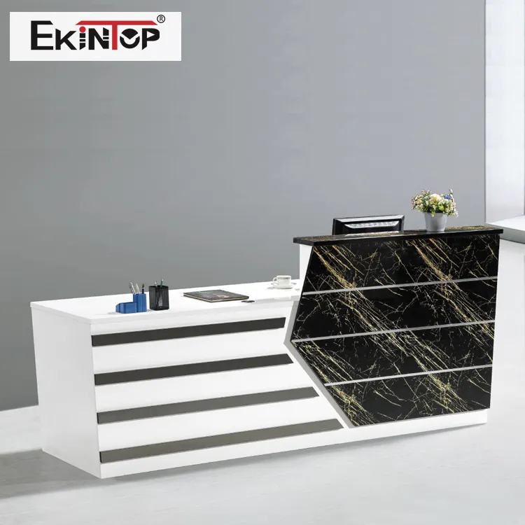 Ekintop-mesa de recepción con decoración de mármol, moderna, blanca, área de recepción