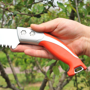 Sierra de mano LHJ350w de 350 mm con hoja de acero de alto carbono, naranja y plateada, para podar y cortar árboles frutales - Product Image 1